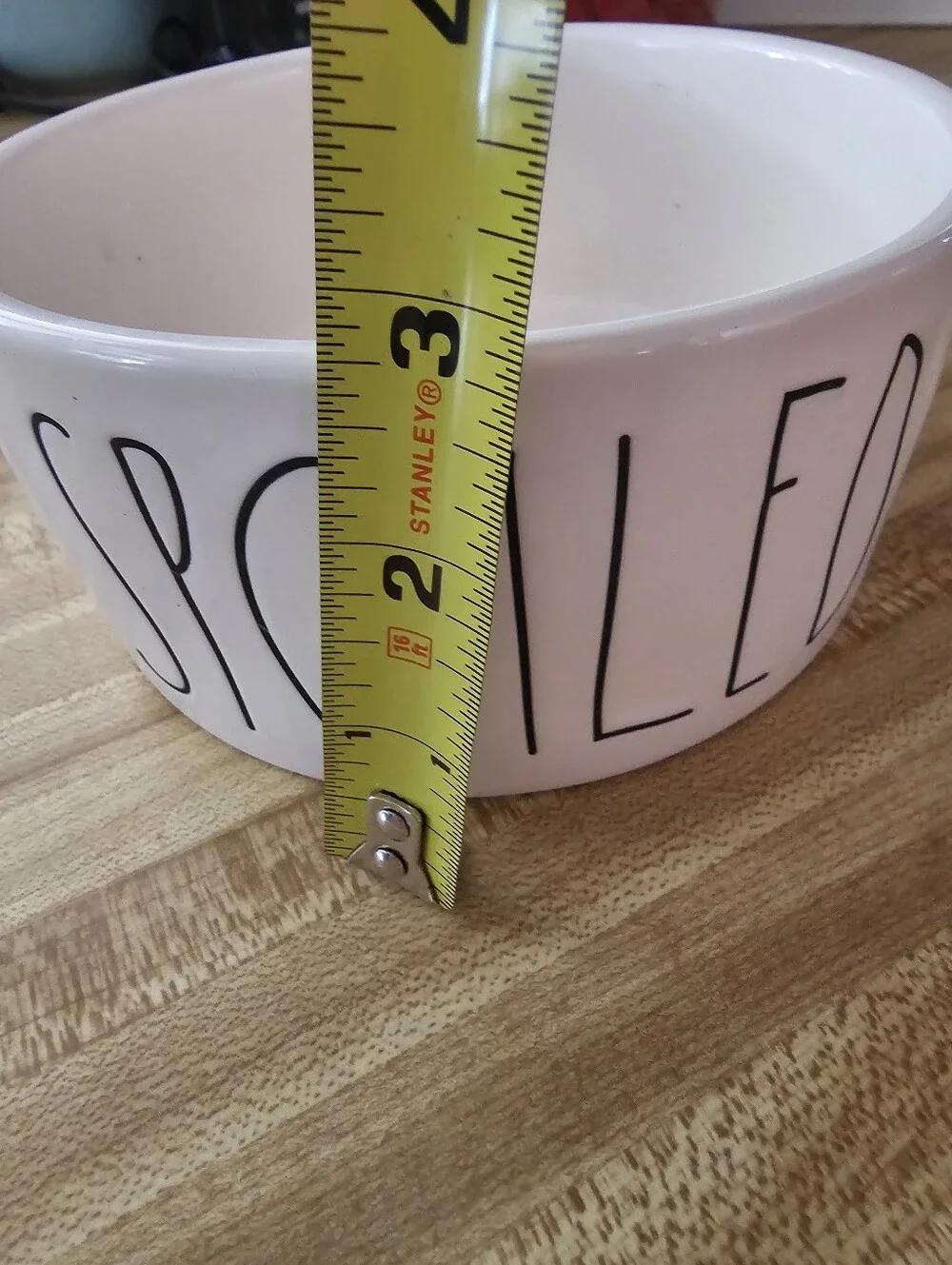 Rae Dunn SPOILED Ceramic Dog Bowl White Large Letter Pet Food Water Dish Magenta